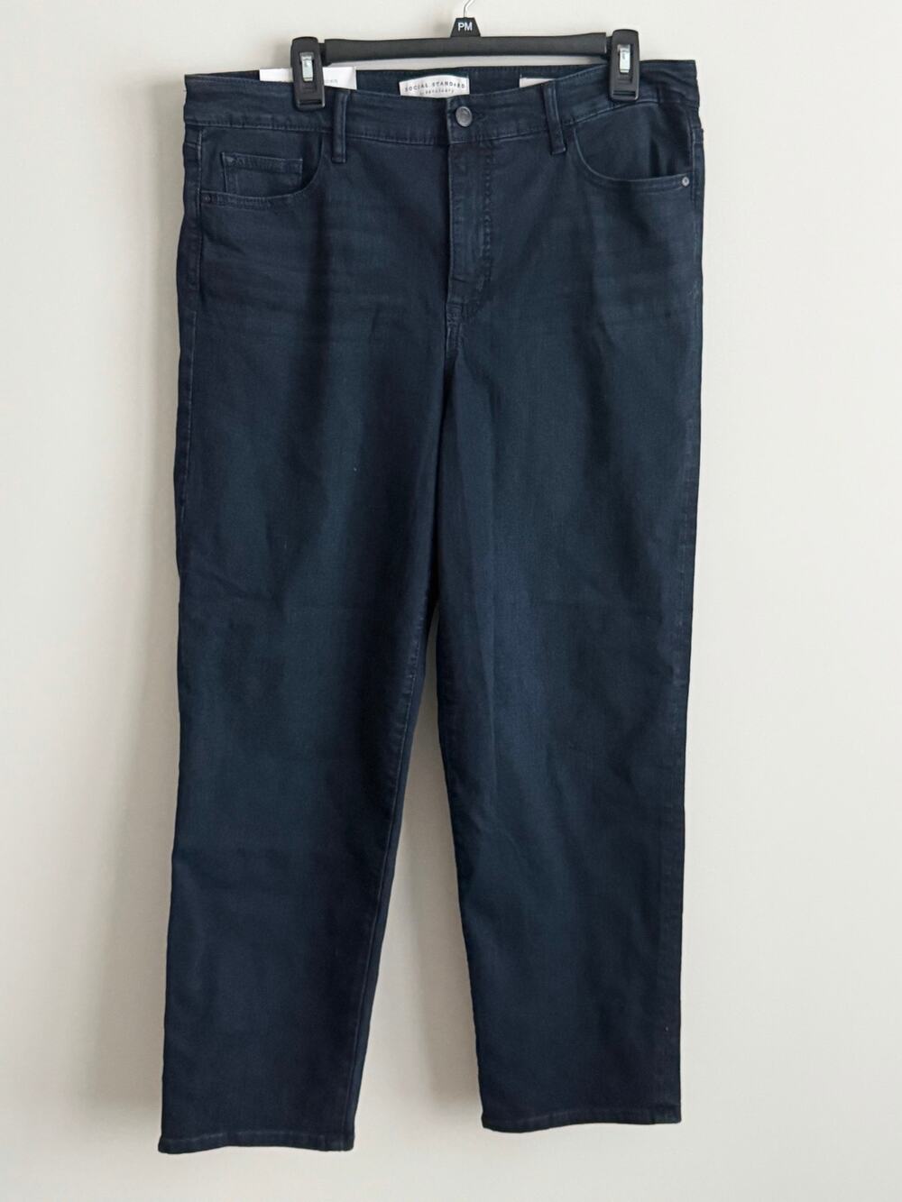 Social Standard Jeans Size 14 W32 Slim Straight High Rise Stretch NWT